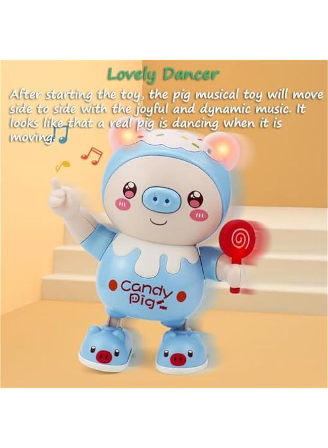 Dancing Piglet Toy, Lovely Dancing Piggy Toy Electric Candy Pig Musical Toy Little Pig Musical Toy for Kids with Dynamic Music & Cool Lights| Legs Move Sideways| Body Twist (Pink) - Image 3