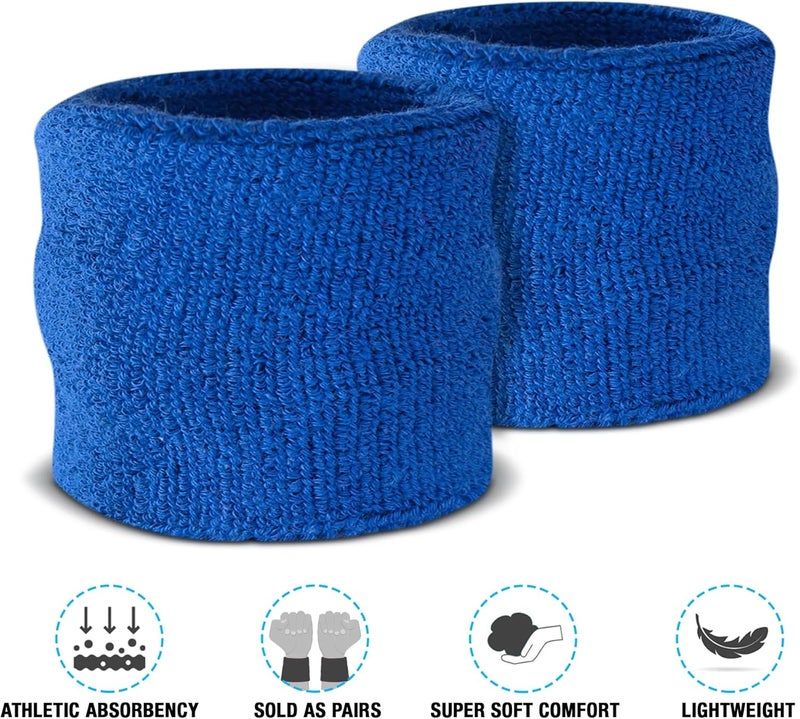 Suddora Kids Wrist Sweatbands - Athletic Cotton Terry Cloth Sports Wristbands for Kids (Pair) - Image 4