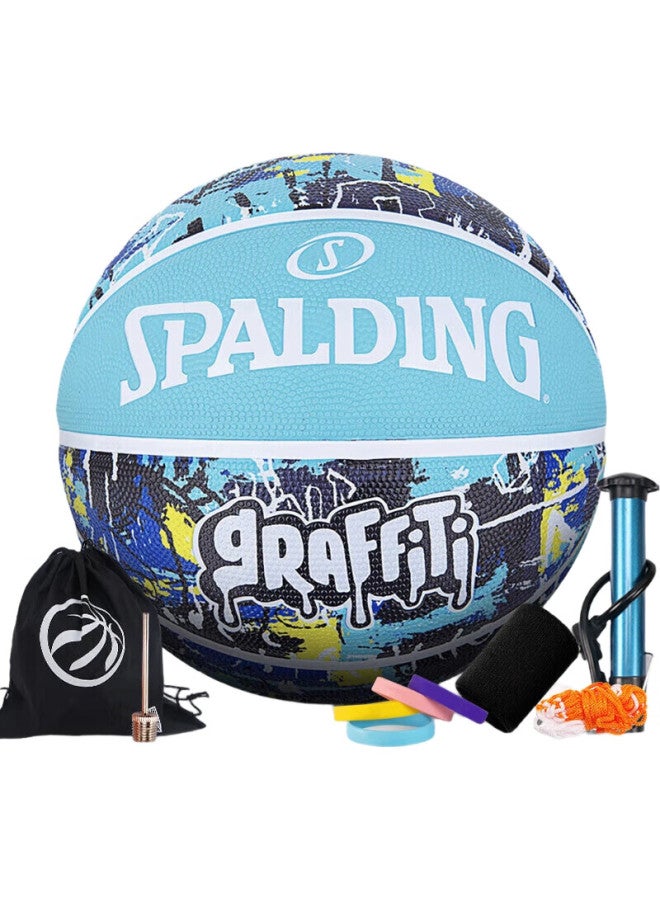 Spalding Graffiti 7 Wear-Resistant Outdoor Rubber Basketball 84-373Y - Image 1