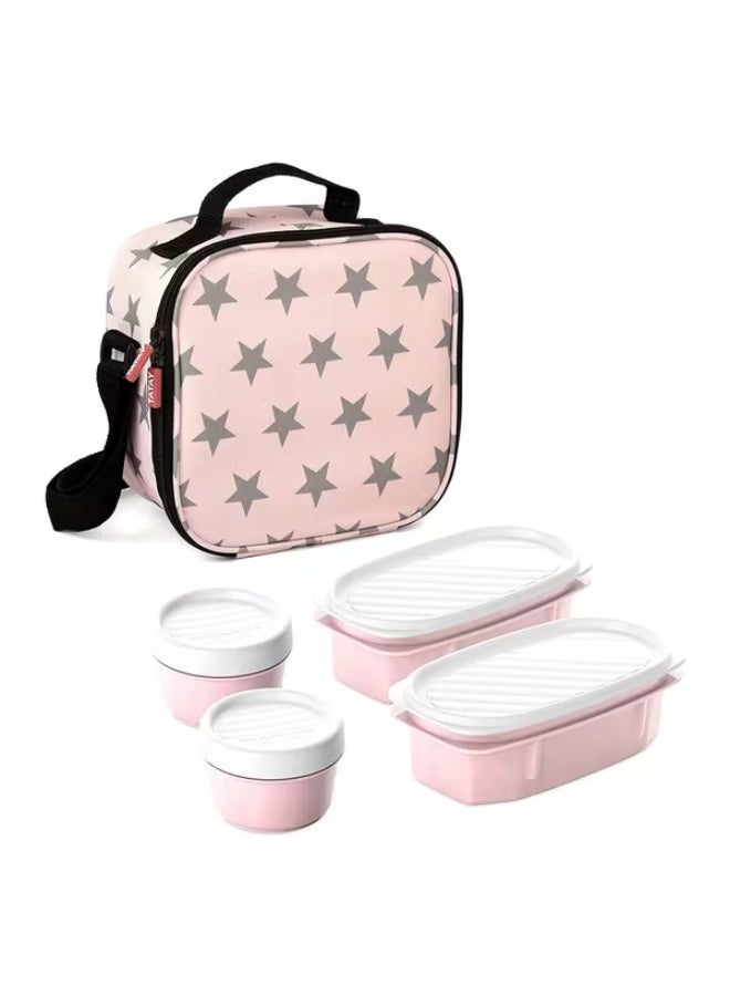 TATAY Urban Food Casual Stars High Quality Insulated Lunch Box Kit Pink 3 Liter - Image 2