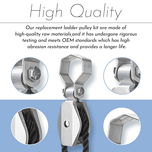 SyunsXoon Extension Ladder Pulley Kit Replacement for Werner 31-12 Pulley Assembly, Compatible with Werner All Aluminum and Fiberglass Extension Ladders - Image 4