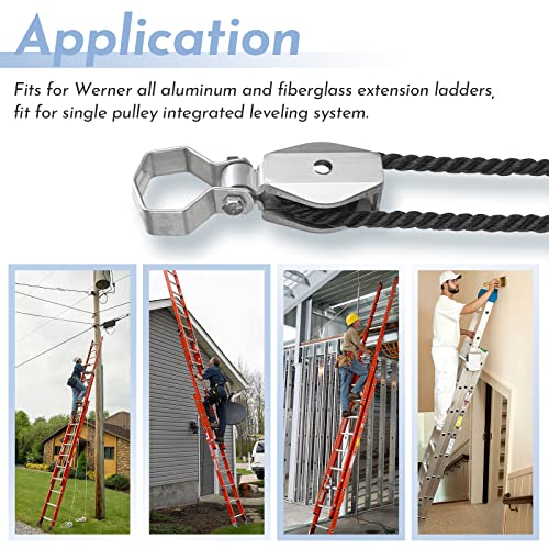 SyunsXoon Extension Ladder Pulley Kit Replacement for Werner 31-12 Pulley Assembly, Compatible with Werner All Aluminum and Fiberglass Extension Ladders - Image 5