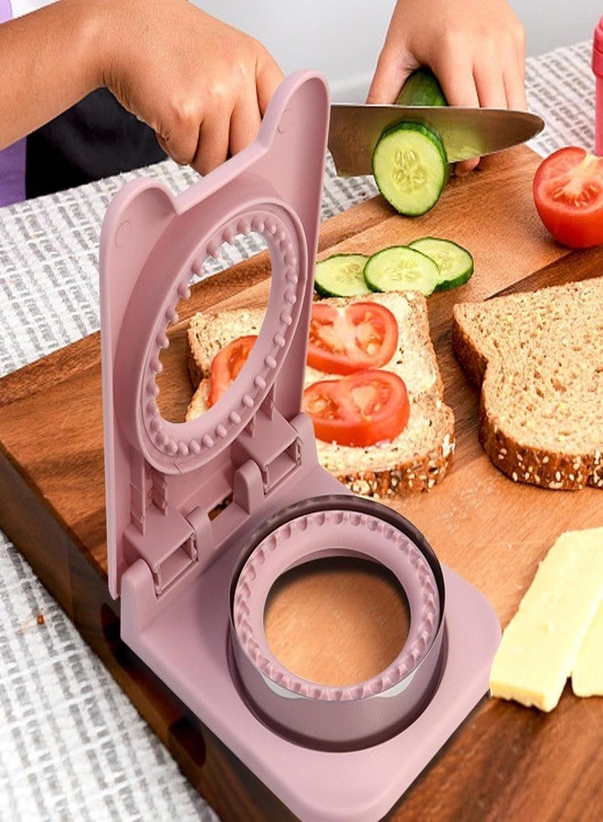 Akshify Sandwich Cutter and Sealer Stainless Steel Round Uncrustables Style Bread Pocket Maker for Kids Lunchbox Bento Box School Snacks Easy Press Crustless Sandwich Mold (1 Pcs) - Image 3