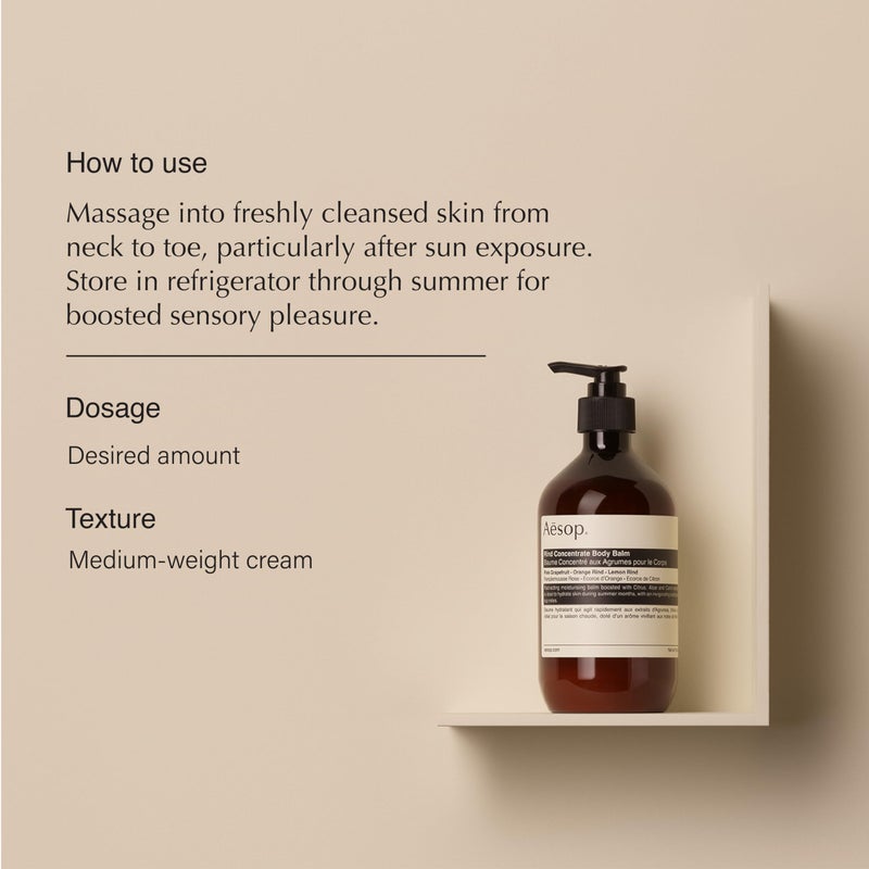 Aesop Rind Concentrate Body Balm | Lightweight, Fast-Absorbing Hydration with Pink Grapefruit, Orange Rind, Lemon Rind, Aloe Vera & Nut Oils | Bright Citrus Fresh Scent | 500 mL / 16.9 fl oz - Image 2