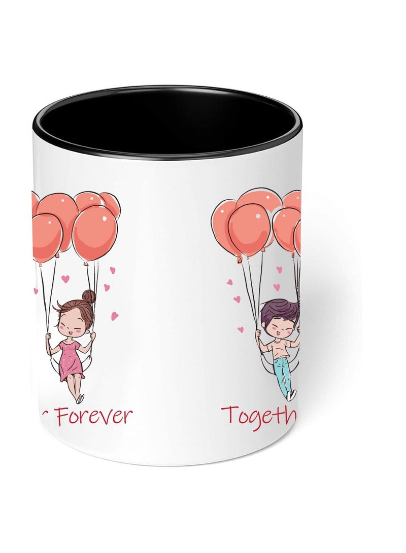 PRINTSHOP4ME Happy Valentine Day with a Black Two-Tone Coffee Mug - Perfect for Couples - Gift for Your Loved One - Gifts for Him Husband - Dad - Boyfriend on Valentines Day  - Image 4