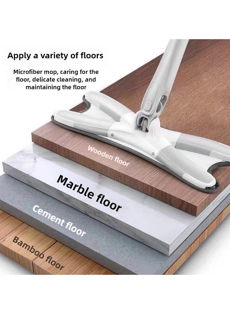 Haidue 360° Swivel Head Washable Microfiber Twisted Mop Dual Purpose Mop Cleaning Mop Manual Extruded Household Mop Mat With Two Mop Cloths  - Image 5