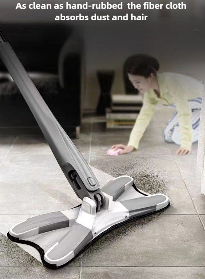 Haidue 360° Swivel Head Washable Microfiber Twisted Mop Dual Purpose Mop Cleaning Mop Manual Extruded Household Mop Mat With Two Mop Cloths  - Image 2