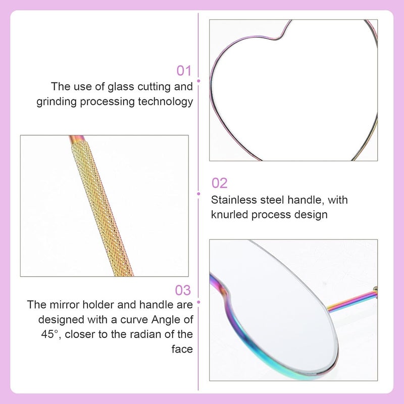 FAVOMOTO Heart-Shaped Eyelash Viewing Glass for Lash Extension, Colored Handheld Eyelash Grafting Tool for Professional Lash Technicians - Image 4