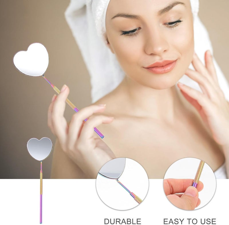 FAVOMOTO Heart-Shaped Eyelash Viewing Glass for Lash Extension, Colored Handheld Eyelash Grafting Tool for Professional Lash Technicians - Image 5