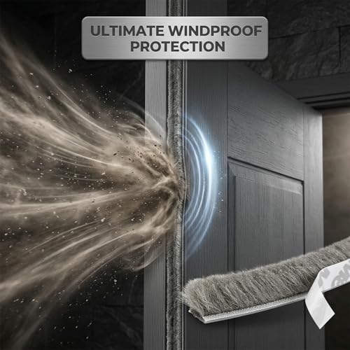 BELLOX ENTERPRISE Wool 10 Meter Soundproof Window Sealing Strips, Weather Stripping for Door Weatherproof, Windproof, Dustproof Door Window Frame Seal Brush Strip, Door Seal Strip - Image 3