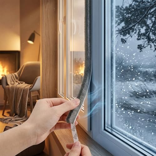 BELLOX ENTERPRISE Wool 10 Meter Soundproof Window Sealing Strips, Weather Stripping for Door Weatherproof, Windproof, Dustproof Door Window Frame Seal Brush Strip, Door Seal Strip - Image 1