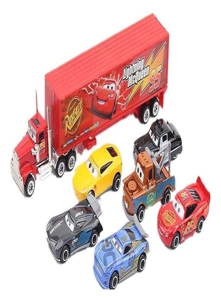 JOLLITY LLC مجموعة سيارات فاخرة مكونة من 7 قطع متعددة الألوان 3+ سنوات للجنسين مع 1 شاحنة و 6 سيارات - Image 1