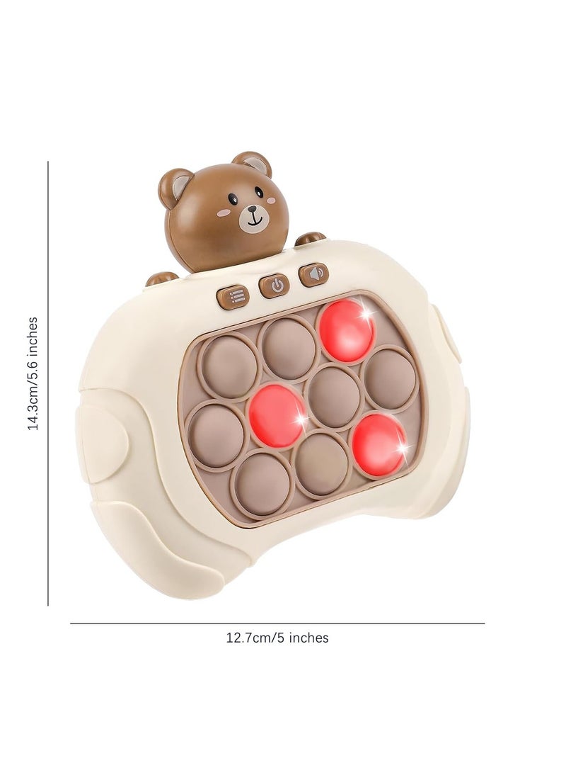 Flushrenic Decompression Breakthrough Puzzle Game Machine, Squeeze  Sensory Fast Push Bubble Toy, Push Button Toy For Kids Girl Boy Birthday Gift (Bear Red Light) - Image 2
