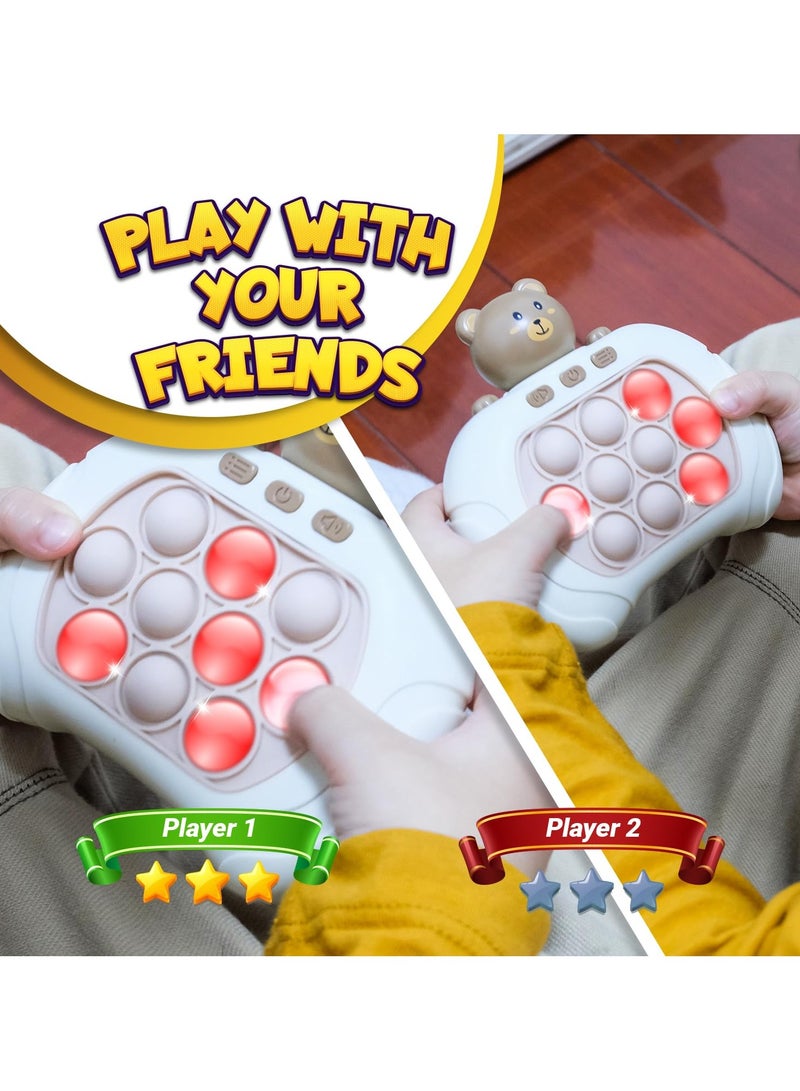 Flushrenic Decompression Breakthrough Puzzle Game Machine, Squeeze  Sensory Fast Push Bubble Toy, Push Button Toy For Kids Girl Boy Birthday Gift (Bear Red Light) - Image 4