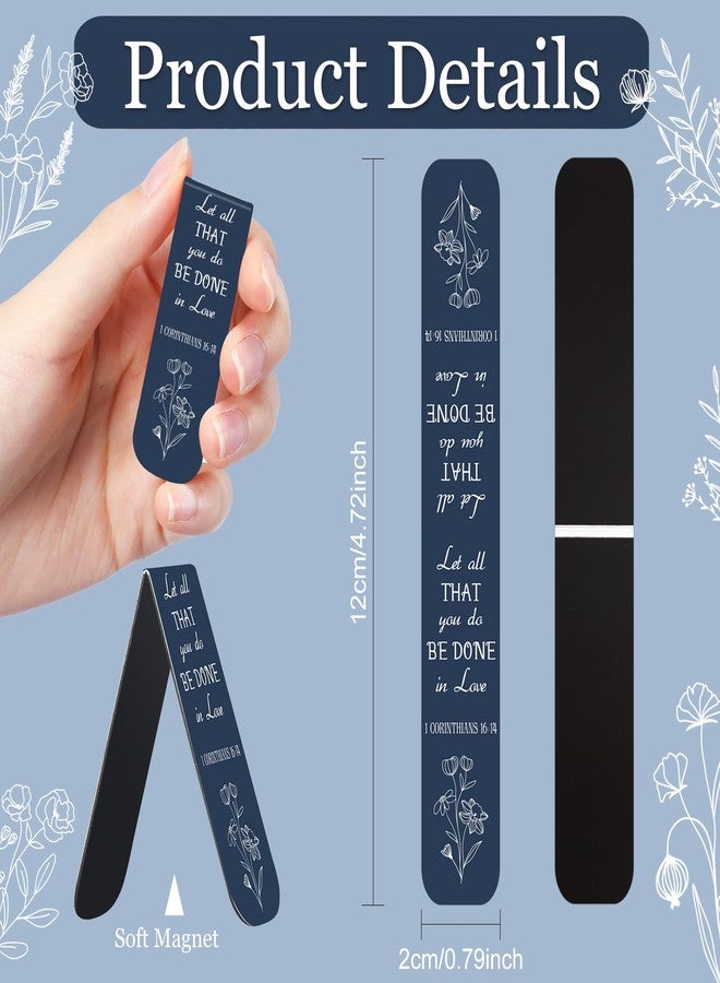 Zonon 48 Pcs Bible Verse Magnetic Bookmarks, 0.8x4.7in Inspirational Scripture Christian Book Markers Religious Motivational Encouragement Flower Page Clips Presents(Dreamy Style) - Image 2