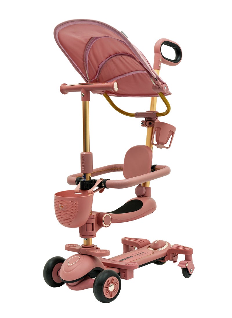 Top Gear 4-in-1 Toddler Scooter TG 8028 with PU Flashing Wheels, Kids Scooter Ages 1-12 Years Old - Pink  - Image 1