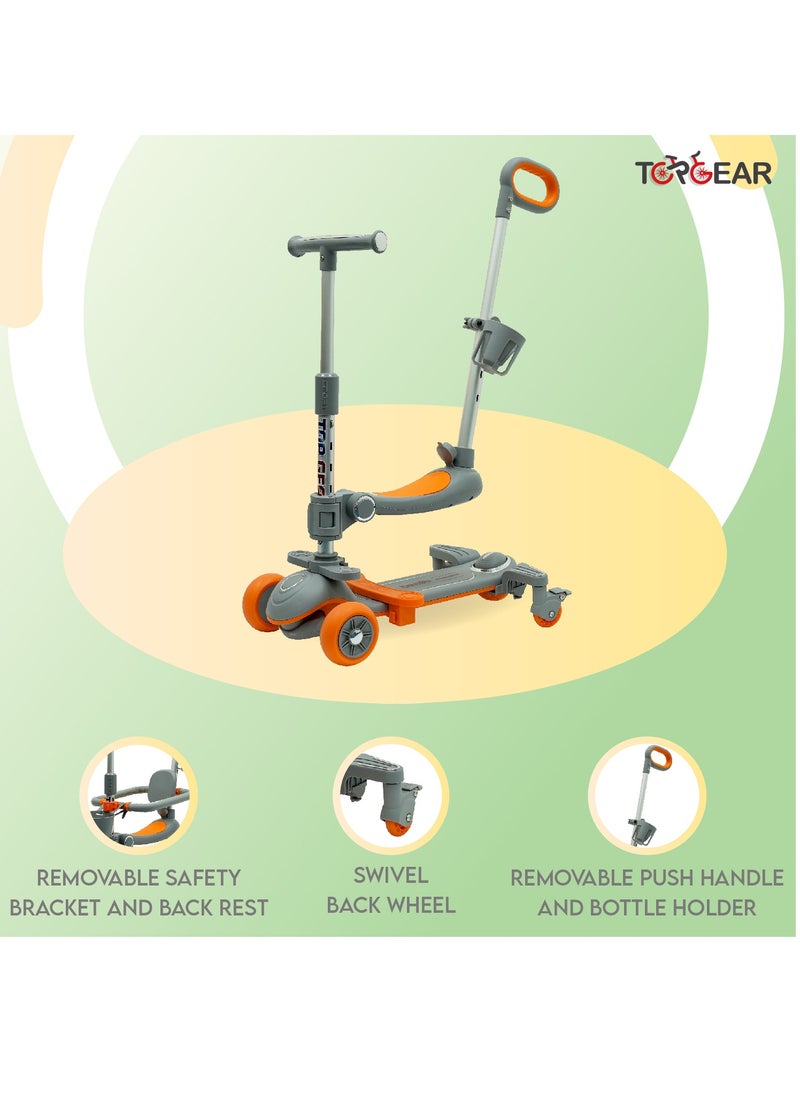 Top Gear 4-in-1 Toddler Scooter TG 8028 with PU Flashing Wheels, Kids Scooter Ages 1-12 Years Old - Pink  - Image 4