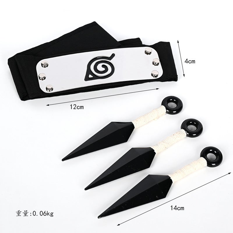 Ninja Props Bag Naruto Bitter Without Flagwood Kakashi Role Playing Suit Gloves Headband Sasuke 1# suit - Image 5