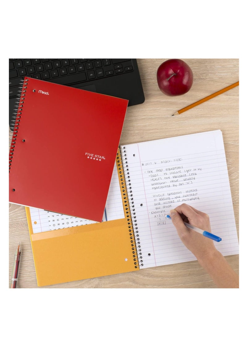 Five Star - Five Star Spiral Notebook - 1 Subject, Wide Ruled, 100 Sheets, 10.5" x 8" (26.6 x 20.3 cm), Assorted Plastic Cover - Image 1