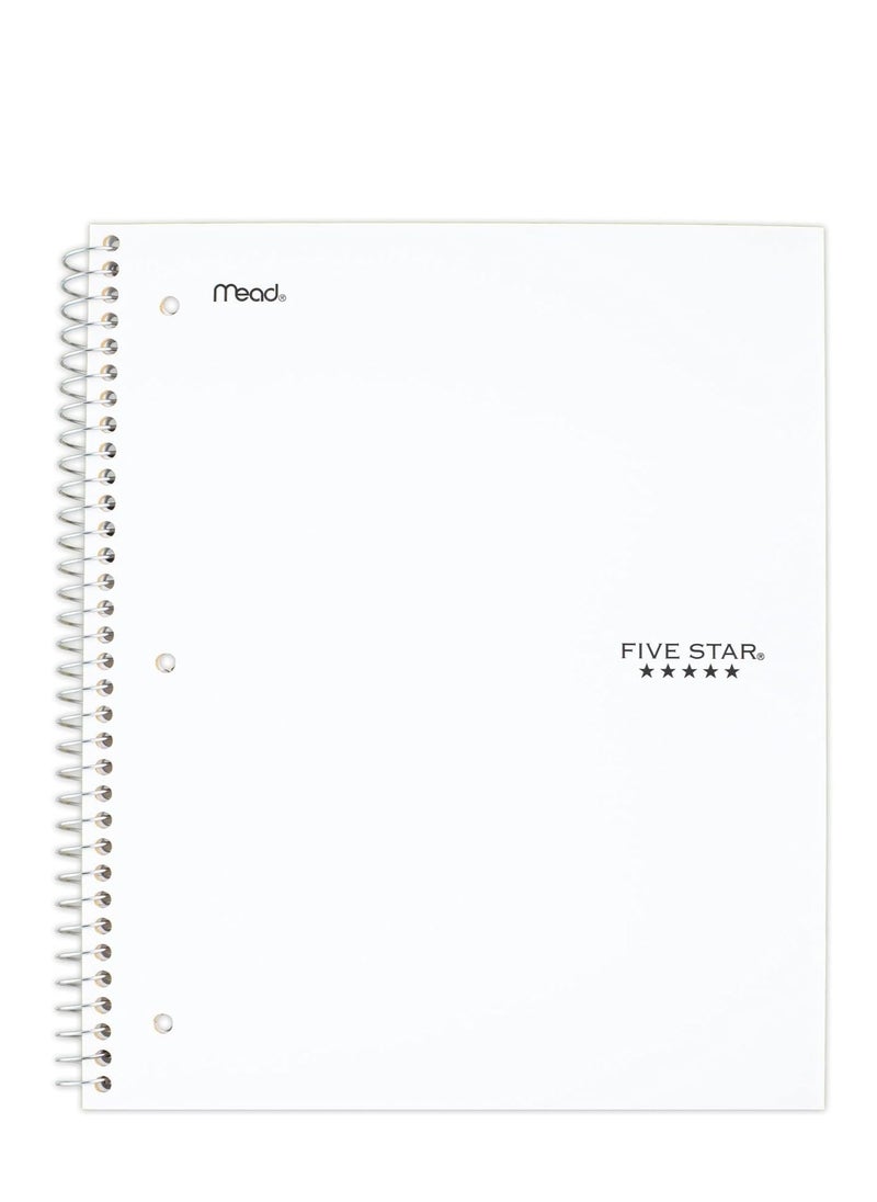 Five Star - Five Star Spiral Notebook - 1 Subject, Wide Ruled, 100 Sheets, 10.5" x 8" (26.6 x 20.3 cm), Assorted Plastic Cover - Image 1