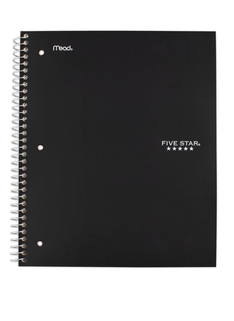 Five Star - Five Star Spiral Notebook - 1 Subject, Wide Ruled, 100 Sheets, 10.5" x 8" (26.6 x 20.3 cm), Assorted Plastic Cover - Image 1