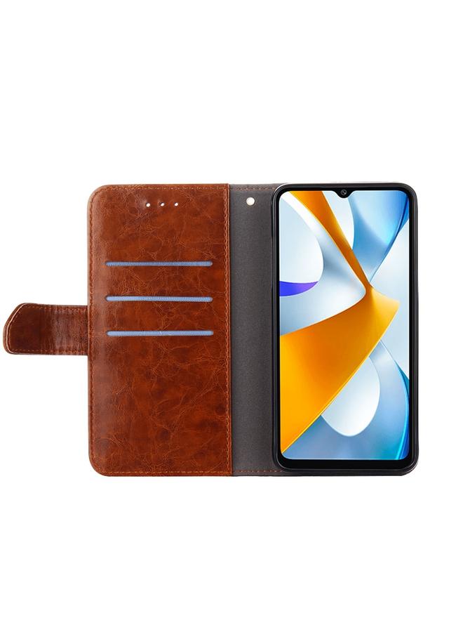 اس-توب جراب لهاتف OPPO Reno7 A إصدار JP جراب هاتف جلدي قابل للطي بخياطة هندسية أفقية - Image 3