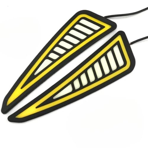 Autozap Universal for car & Bike Car Tail Light DRL COB Turn Signal Light Waterproof Flexible Strip Rear DRL indicator, Pack of 2 (White-Yellow) - Image 1