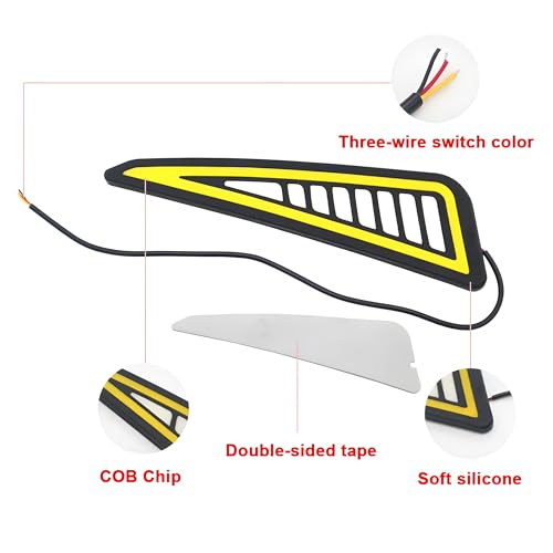 Autozap Universal for car & Bike Car Tail Light DRL COB Turn Signal Light Waterproof Flexible Strip Rear DRL indicator, Pack of 2 (White-Yellow) - Image 4