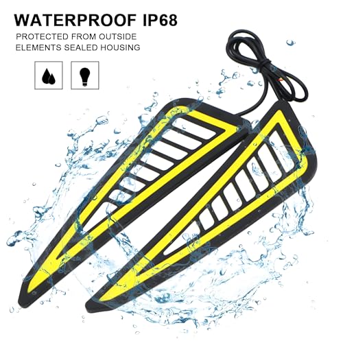 Autozap Universal for car & Bike Car Tail Light DRL COB Turn Signal Light Waterproof Flexible Strip Rear DRL indicator, Pack of 2 (White-Yellow) - Image 3