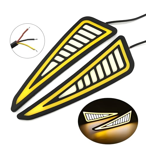 Autozap Universal for car & Bike Car Tail Light DRL COB Turn Signal Light Waterproof Flexible Strip Rear DRL indicator, Pack of 2 (White-Yellow) - Image 5