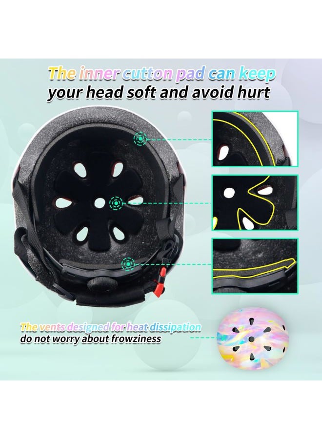 JIFAR Bike Helmet Set with Knee Pads Elbow Pads Wrist Guards,Adjustable Helmet Protection Gear Set for Girl Kids&Youth,Protective Gear Set for Sport Cycling Bike Roller Skating Scooter - Image 5