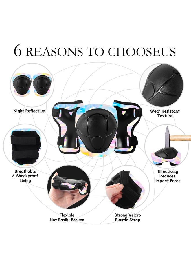 JIFAR Bike Helmet Set with Knee Pads Elbow Pads Wrist Guards,Adjustable Helmet Protection Gear Set for Girl Kids&Youth,Protective Gear Set for Sport Cycling Bike Roller Skating Scooter - Image 4
