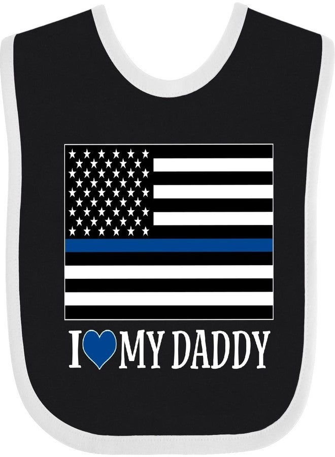 inktastic Police Officer Daddy Law Enforcement Baby Bib Black and White 325cc - Image 1