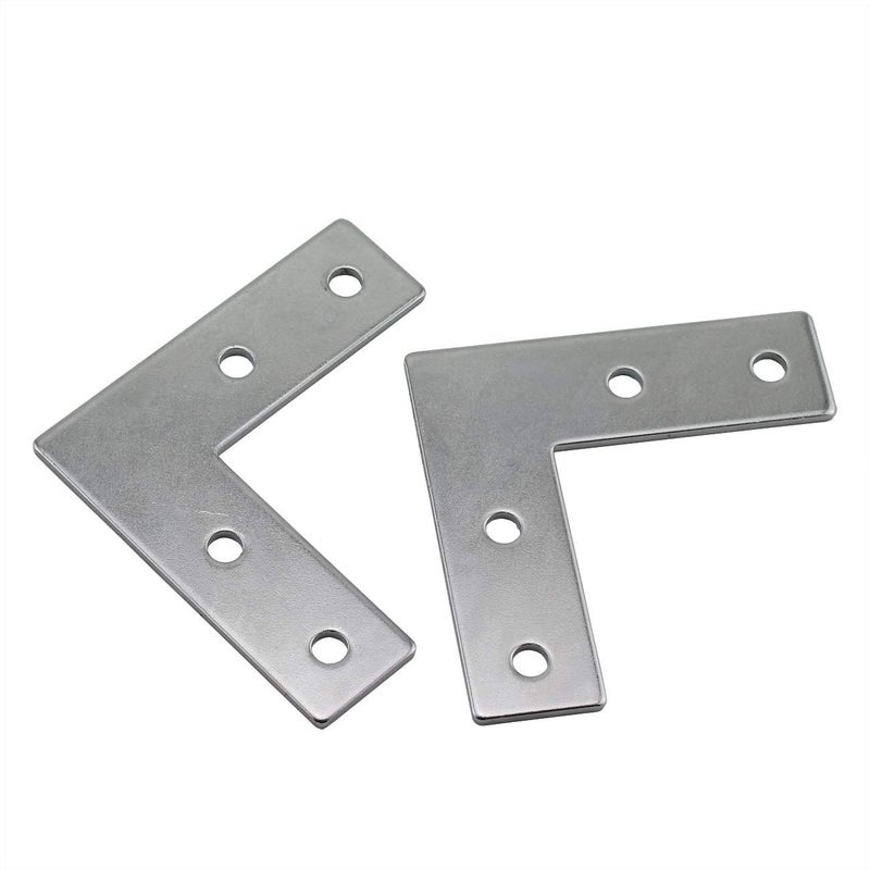 PZRT Aluminum Profile Connector Bracket Set,4Pcs L Shape Connector, 16Pcs M5 T-Slot Nuts, 16Pcs M5x8mm Hex Socket Cap Screw Bolt,for 6mm Slot 2020 Series Aluminum Profile - Image 2
