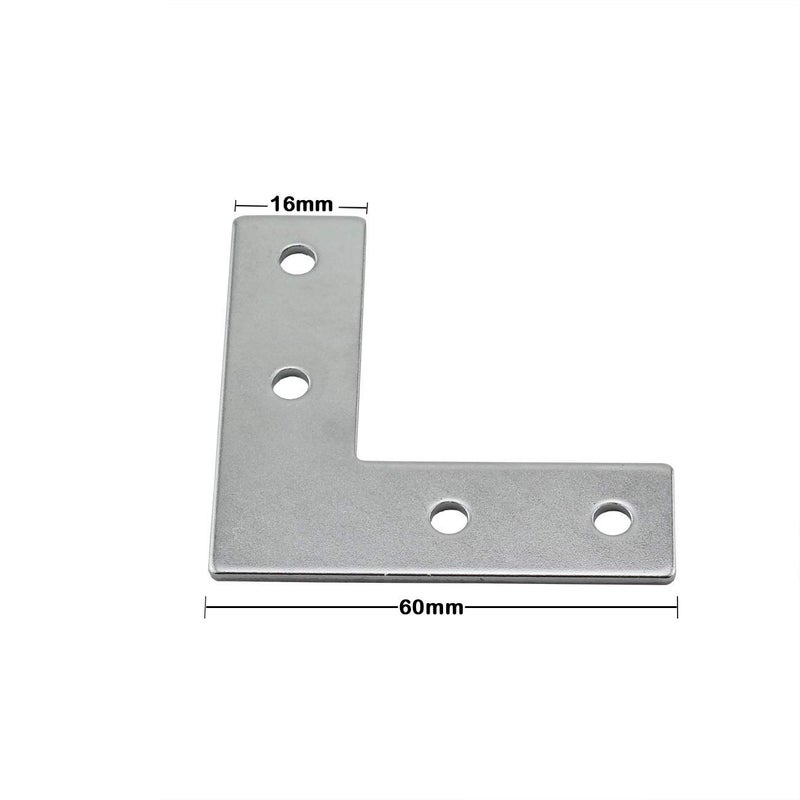 PZRT Aluminum Profile Connector Bracket Set,4Pcs L Shape Connector, 16Pcs M5 T-Slot Nuts, 16Pcs M5x8mm Hex Socket Cap Screw Bolt,for 6mm Slot 2020 Series Aluminum Profile - Image 5