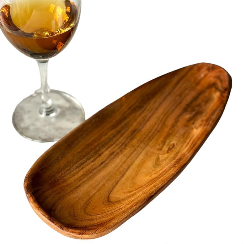 appeasy Wooden Square Tray for Serving Snacks | Handmade Acacia Wooden Platters Serving Tray | Wooden Decorative Platter (Pack of 1-Brown) - Image 1