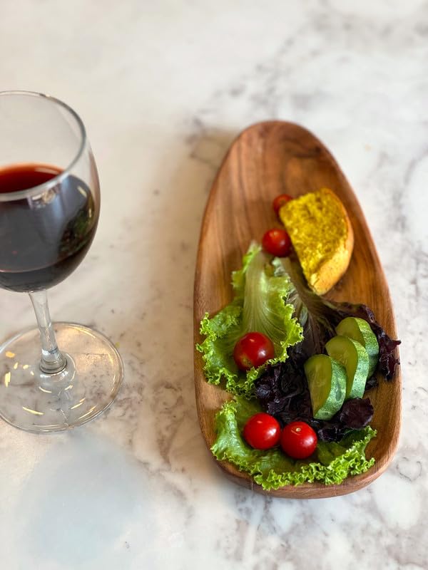 appeasy Wooden Square Tray for Serving Snacks | Handmade Acacia Wooden Platters Serving Tray | Wooden Decorative Platter (Pack of 1-Brown) - Image 3