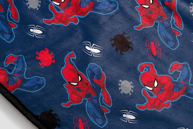 Jay Franco Marvel Spiderman Plush Throw Blanket - Measures 50 x 60 Inches - Kids Super Soft Blue Fleece Superhero Bedding - Image 2