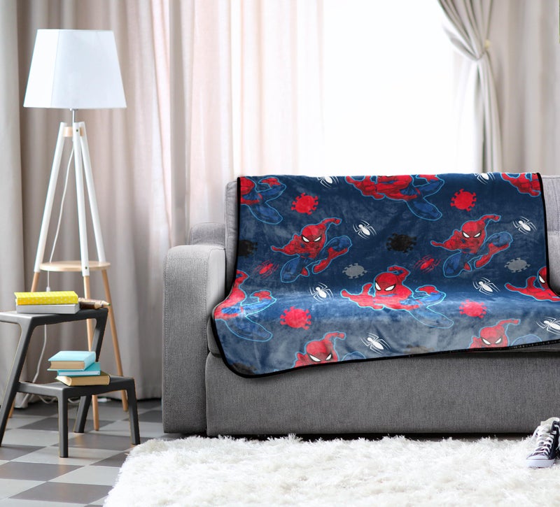 Jay Franco Marvel Spiderman Plush Throw Blanket - Measures 50 x 60 Inches - Kids Super Soft Blue Fleece Superhero Bedding - Image 5