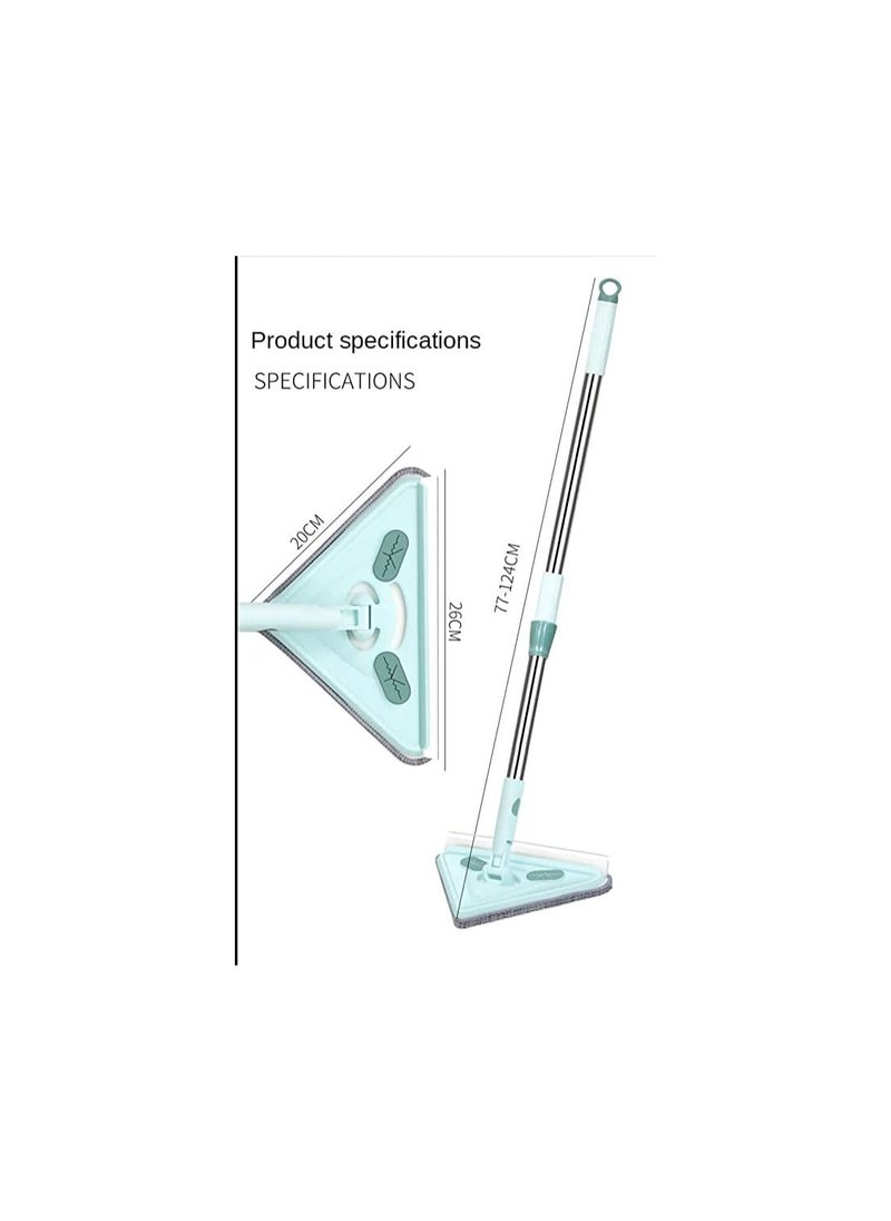 Spaceshoop Triangle Mop with Long Handle Microfiber Flat Floor mop Rotatable Cleaning Brush Glass Wiper Window Cleaner Floor Cleaning Car Glass Cleaning Scraper Dust Mop  - Image 1