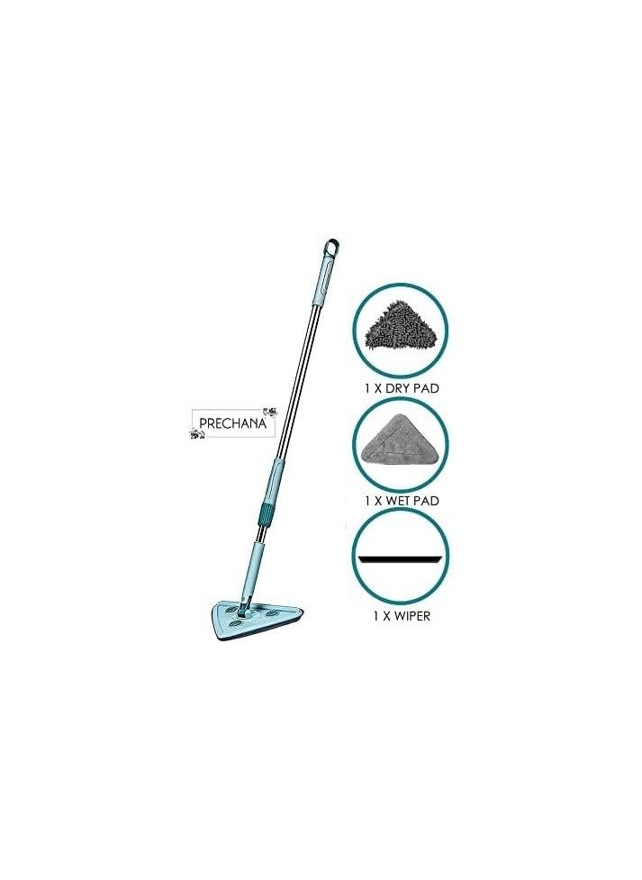 Spaceshoop Triangle Mop with Long Handle Microfiber Flat Floor mop Rotatable Cleaning Brush Glass Wiper Window Cleaner Floor Cleaning Car Glass Cleaning Scraper Dust Mop  - Image 3
