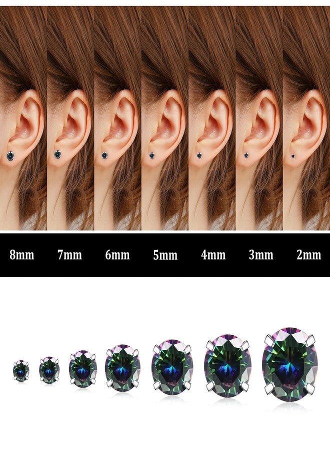 Fansilver 20G Hypoallergenic Flat Back Earrings for Women Men Silver 14K Gold Stainless Steel Stud Earrings Brithstone Cubic Zirconia Studs Surgical Steel Cartilage Earrings for Sensitive Ears, - Image 2