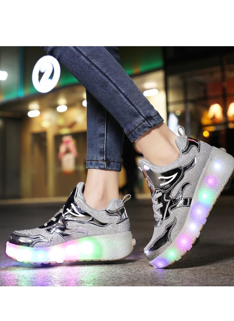 Generic Kids LED USB Charging Roller Skate Shoes with Wheel Shoes Light up Roller Shoes Rechargeable Roller Sneakers for Girls Boys Children  - Image 4