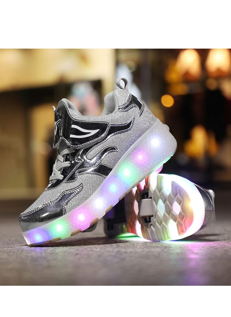 Generic Kids LED USB Charging Roller Skate Shoes with Wheel Shoes Light up Roller Shoes Rechargeable Roller Sneakers for Girls Boys Children  - Image 5