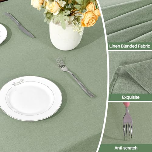 AUSSPVOCT Textured 50 Inch Round Tablecloth Up to 35'' Dia Tables, Waterproof Spill-Proof Wipeable Table Cloth Wrinkle Free Circle Dining Tablecover for Birthday Farmhouse Outdoor Party Tablecloths - Image 3