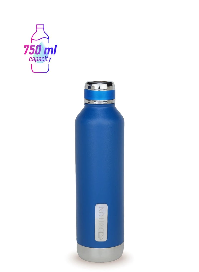 Briiton Phillip 750ml Hot & Cold Water Bottle - Blue | BPA-Free Stainless Steel | 24-Hour Insulation | Leak-Proof Design | Easy to Clean| Water Bottle for Travel, Home, Office, School, Gym| Water Bottle  - Image 1