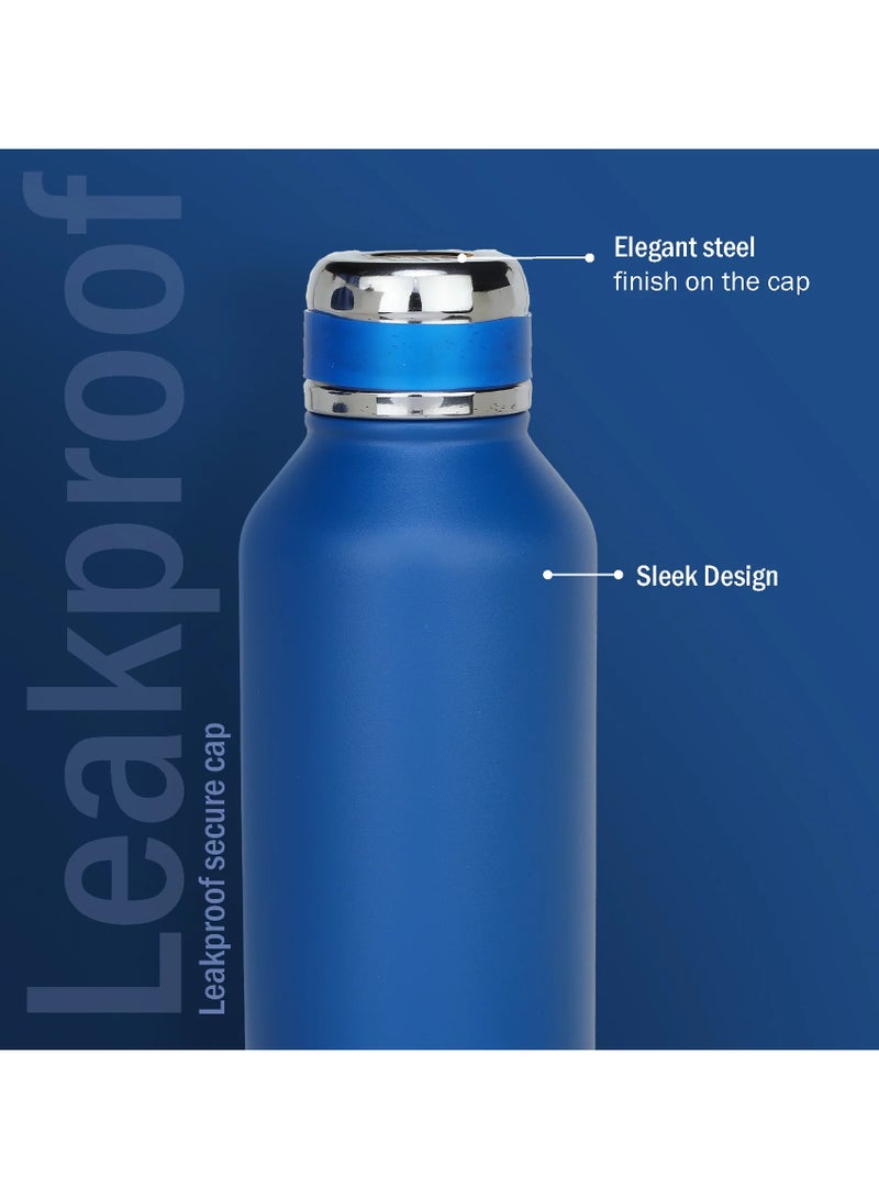 Briiton Phillip 750ml Hot & Cold Water Bottle - Blue | BPA-Free Stainless Steel | 24-Hour Insulation | Leak-Proof Design | Easy to Clean| Water Bottle for Travel, Home, Office, School, Gym| Water Bottle  - Image 4