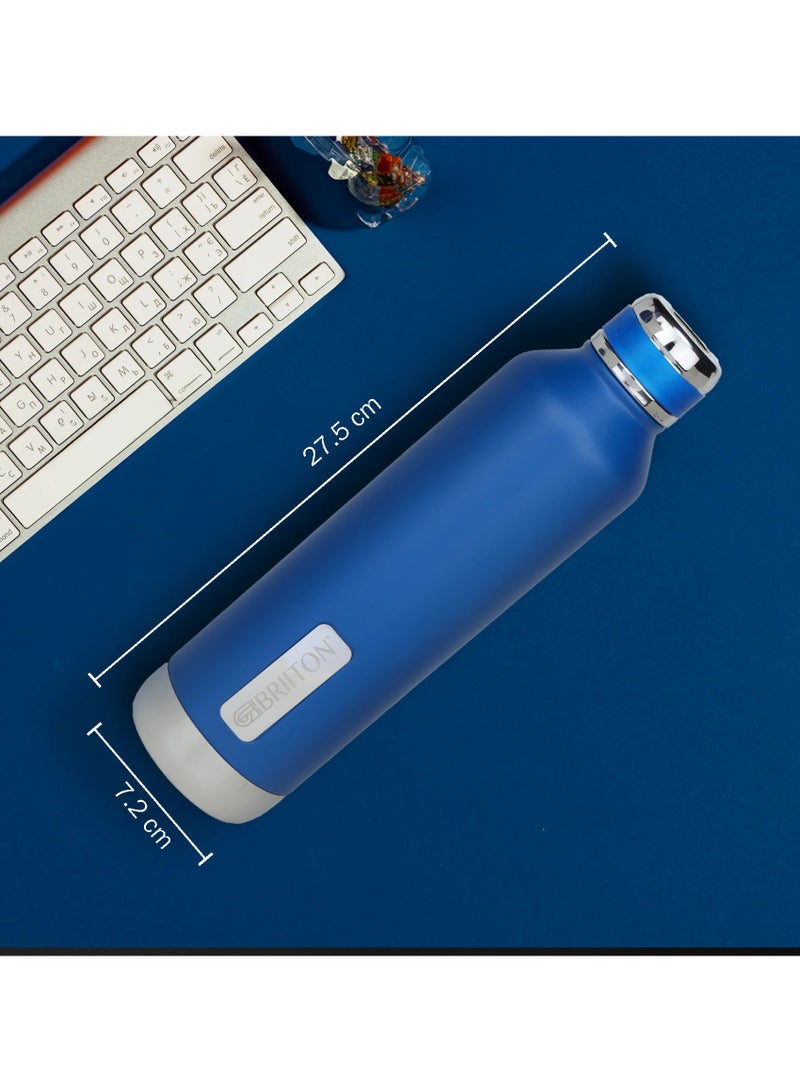 Briiton Phillip 750ml Hot & Cold Water Bottle - Blue | BPA-Free Stainless Steel | 24-Hour Insulation | Leak-Proof Design | Easy to Clean| Water Bottle for Travel, Home, Office, School, Gym| Water Bottle  - Image 5