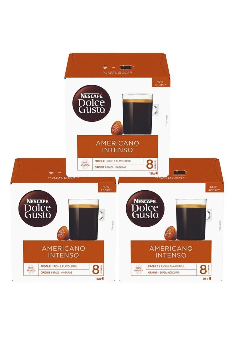 دولسي قوستو كبسولات قهوة أمريكانو إنتنسو – 16 كبسولة (132.8 جم) – عبوة من 3