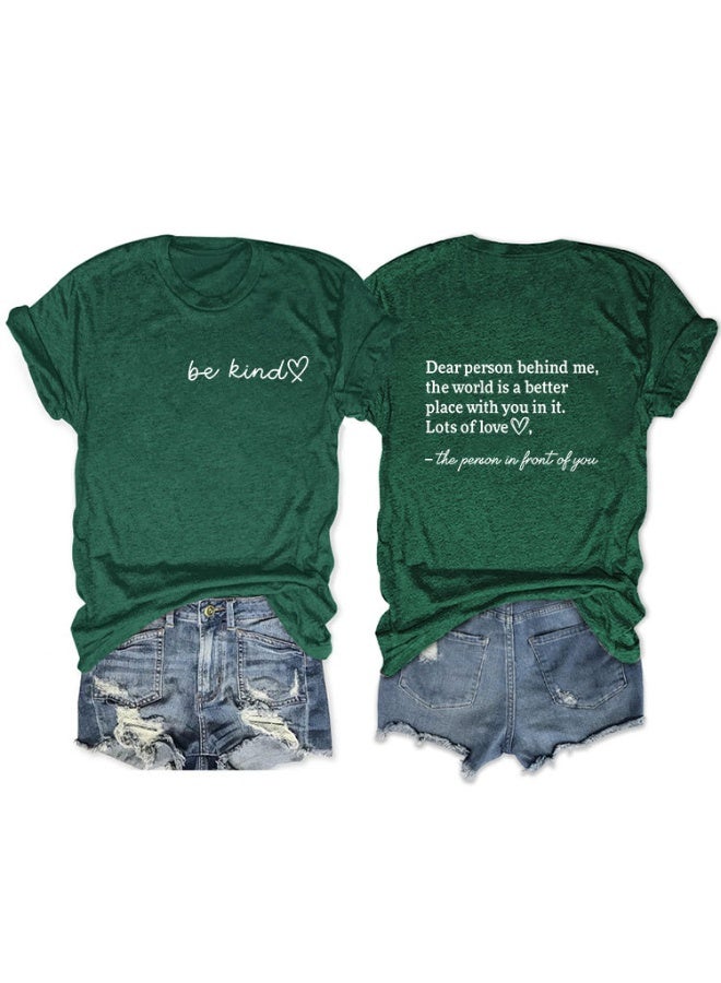 'Be Kind' Printed Women Graphic T-Shirts Casual Short Sleeve Tee Tops - Image 1